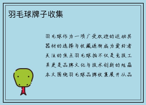 羽毛球牌子收集